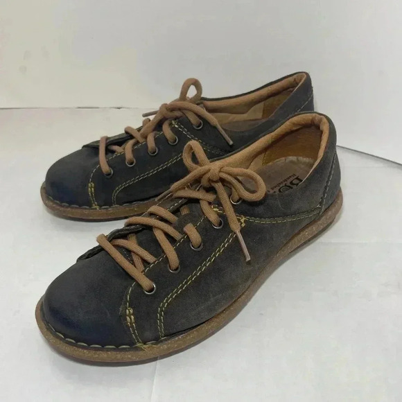 Born Trevan Dark Brown Suede Leather Oxford Lace-up Loafer Women Sz 7 /Boys 5 - Picture 1 of 8